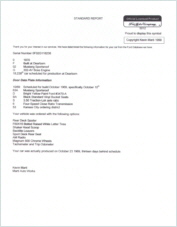 Click for a sample of our Standard Report