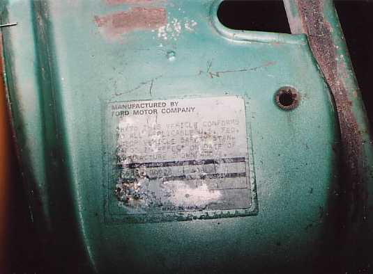 1971-1973 Mustang Door Data Plate Location